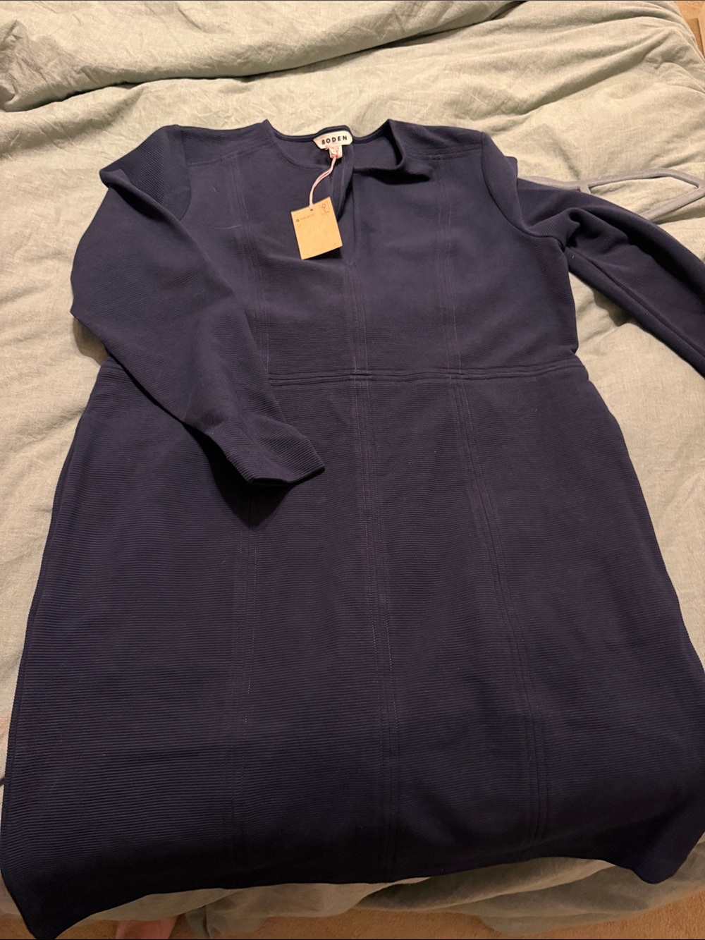 Boden Navy Long-Sleeve Ponte Dress